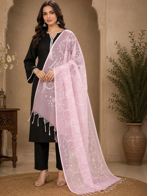 STUTI FASHION Ethnic Motifs Embroidered Dupatta with Thread Work