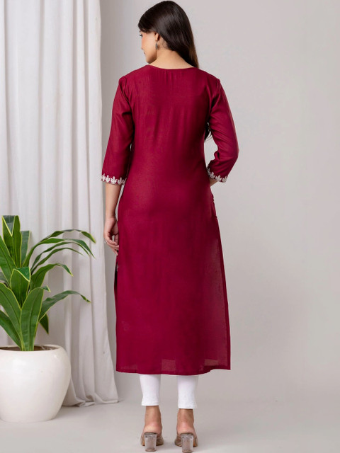 Sangria Women Embroidered Thread Work Kurta - Image 6
