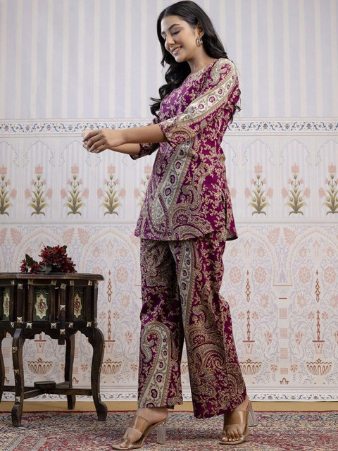 LIAPARO Bohemian Printed Tunic with Palazzos - Image 5