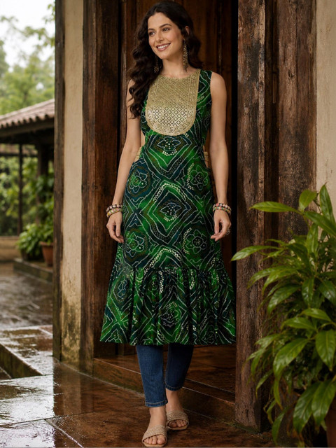 KALINI Women Bandhani Kurta