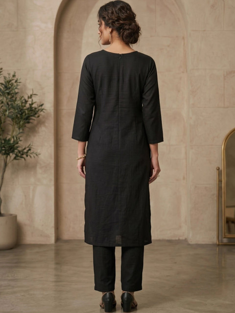 Teegital Women Floral Embroidered Thread Work Kurta - Image 5