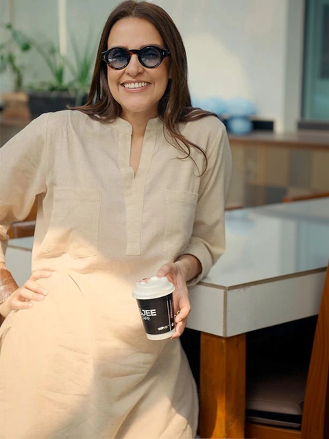 shoecom Cotton Solid Tunic with Trousers - Image 7