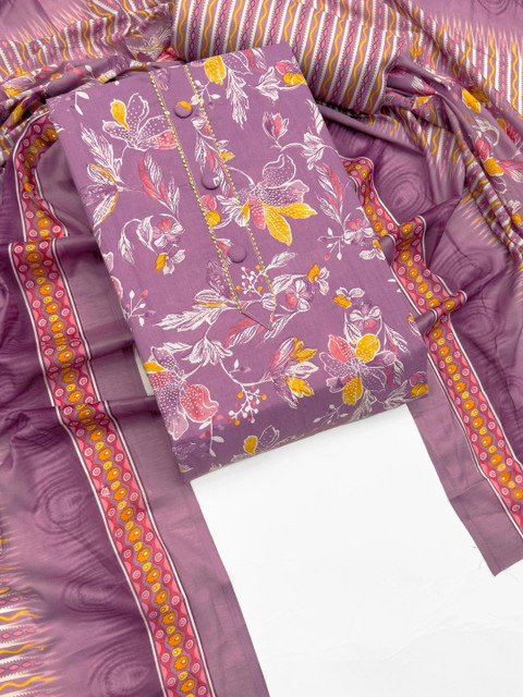 FashionsEye Printed Pure Cotton Unstitched Dress Material - Image 6
