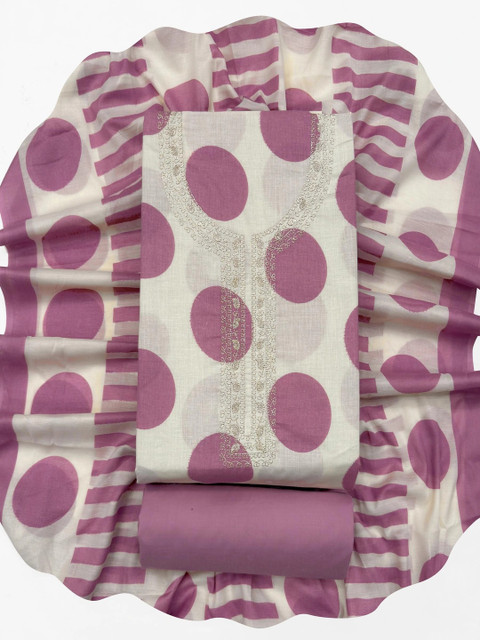 FashionsEye Printed Pure Cotton Unstitched Dress Material - Image 5
