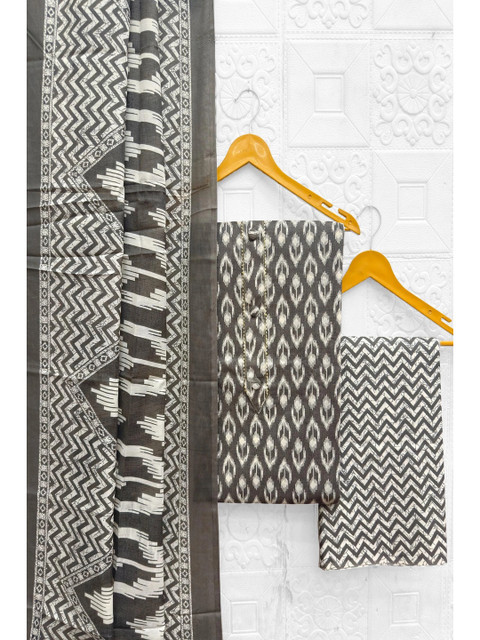FashionsEye Printed Pure Cotton Unstitched Dress Material - Image 5