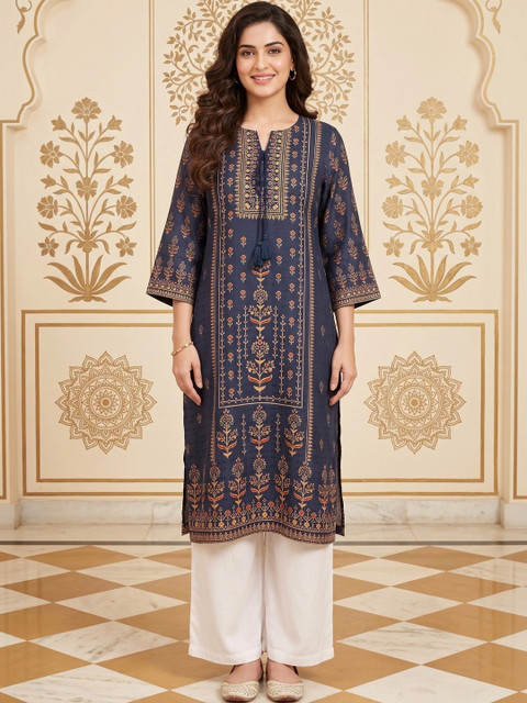 House of Pataudi Women Ethnic Motifs Printed Indie Prints Kurta