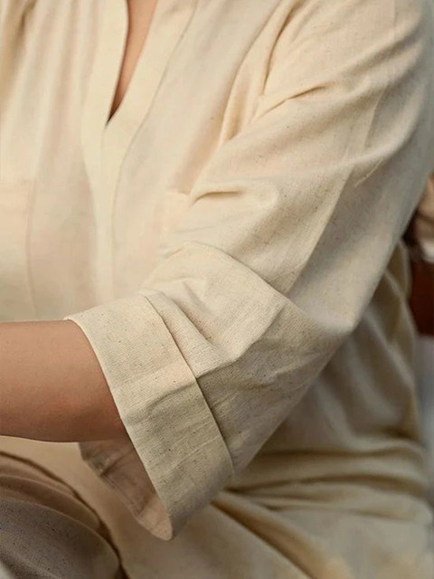 shoecom Cotton Solid Tunic with Trousers - Image 6