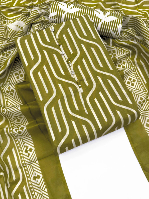 FashionsEye Printed Pure Cotton Unstitched Dress Material - Image 5