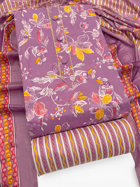 FashionsEye Printed Pure Cotton Unstitched Dress Material - Image 4
