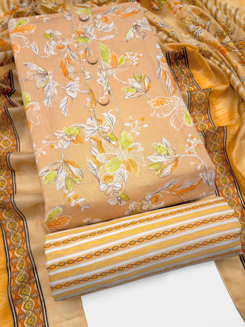 FashionsEye Printed Pure Cotton Unstitched Dress Material