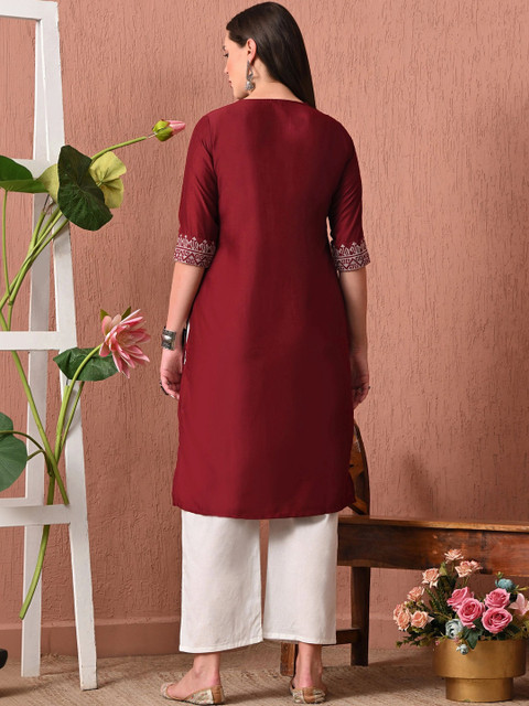 Sangria Women Embroidered Thread Work Kurta - Image 3