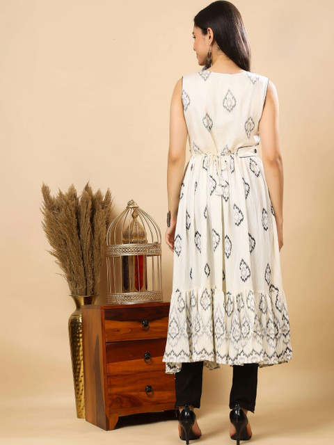 RABRIC Women Ethnic Motifs Printed Empire Mirror Work Kurta with Trousers & With Dupatta - Image 2