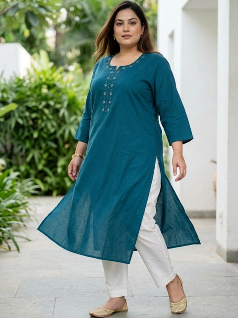 KALINI Women Ethnic Motifs Embroidered Thread Work Kurta - Image 6