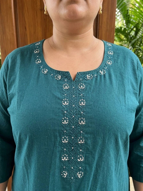 KALINI Women Ethnic Motifs Embroidered Thread Work Kurta - Image 5