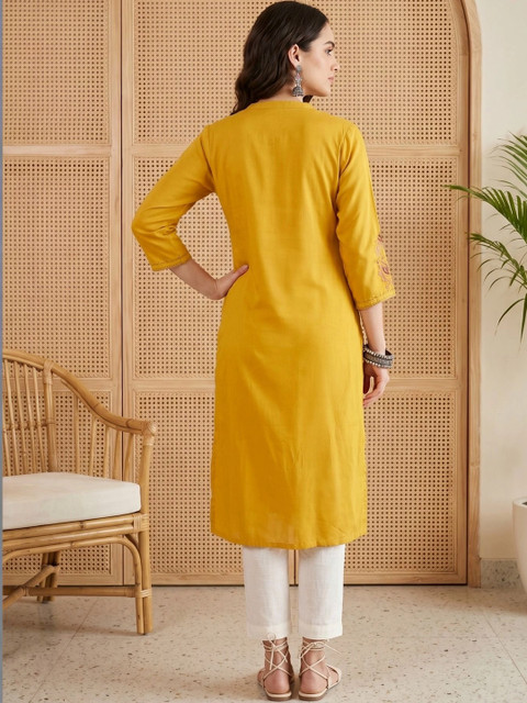 Anouk Women Embroidered Thread Work Kurta - Image 4