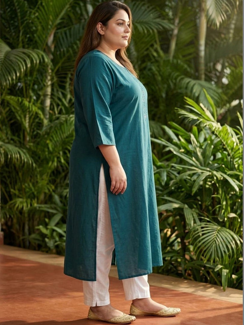 KALINI Women Ethnic Motifs Embroidered Thread Work Kurta - Image 4