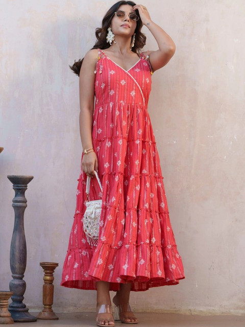 Sangria Print A-Line Maxi Dress - Image 2