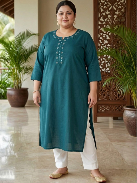 KALINI Women Ethnic Motifs Embroidered Thread Work Kurta - Image 3