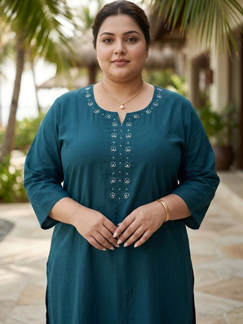 KALINI Women Ethnic Motifs Embroidered Thread Work Kurta - Image 7