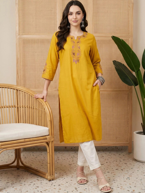 Anouk Women Embroidered Thread Work Kurta - Image 2