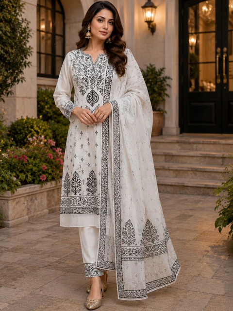 LEBBISKA Pure Cotton Unstitched Dress Material