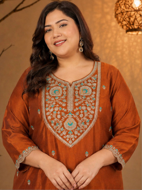 FULL BLOOM Women Embroidered Thread Work Kurta - Image 2