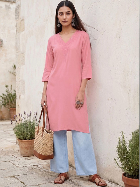 Melange by Lifestyle Women Embroidered Thread Work Kurta