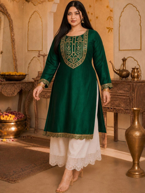 FULL BLOOM Women Ethnic Motifs Embroidered Kurta