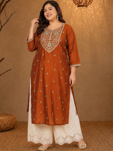 FULL BLOOM Women Embroidered Thread Work Kurta