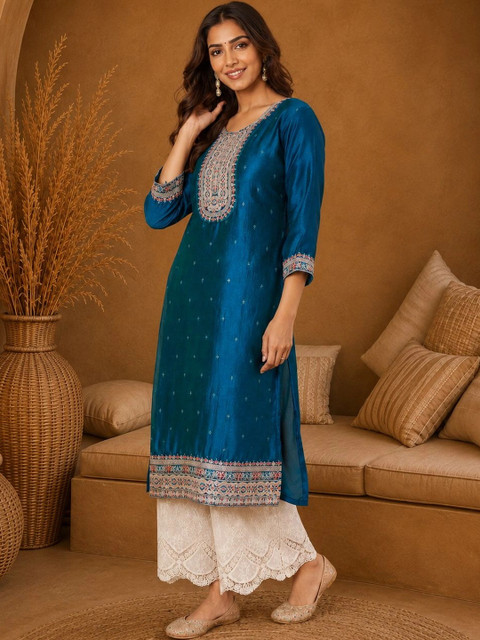 Anouk Rustic Women Embroidered Thread Work Kurta - Image 5