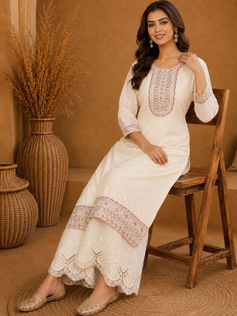 Anouk Rustic Women Ethnic Motifs Embroidered Thread Work Kurta - Image 7