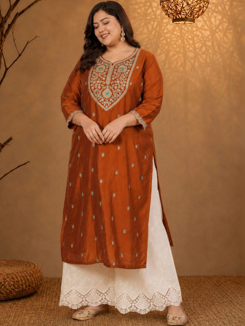 FULL BLOOM Women Embroidered Thread Work Kurta - Image 5