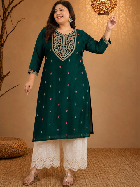 FULL BLOOM Women Embroidered Thread Work Kurta - Image 5