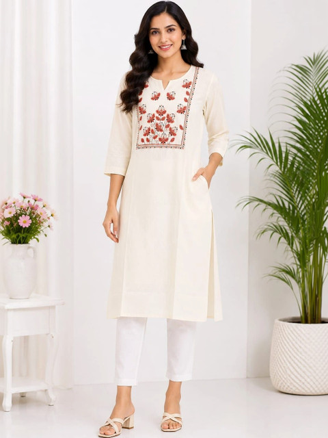 SHIFZ Women Floral Embroidered Thread Work Floral Kurta