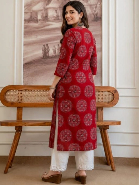 Sangria Women Ethnic Motifs Printed Kurta - Image 3