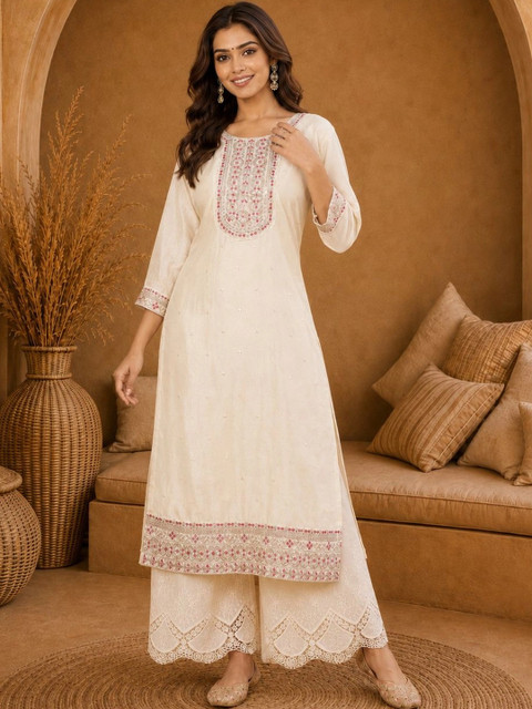 Anouk Rustic Women Ethnic Motifs Embroidered Thread Work Kurta