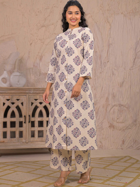 SAANWRI Women Floral Printed Indie Prints Kurta - Image 5