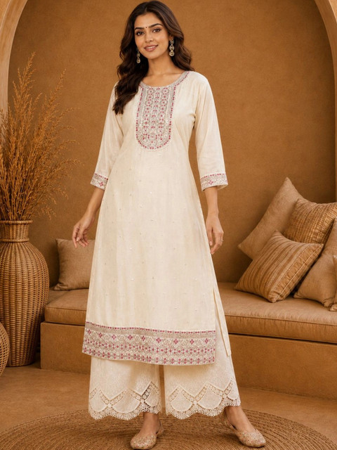 Anouk Rustic Women Ethnic Motifs Embroidered Thread Work Kurta - Image 6