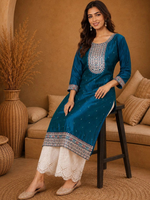 Anouk Rustic Women Embroidered Thread Work Kurta - Image 6