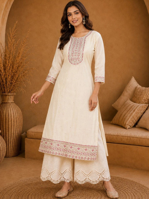 Anouk Rustic Women Ethnic Motifs Embroidered Thread Work Kurta - Image 4