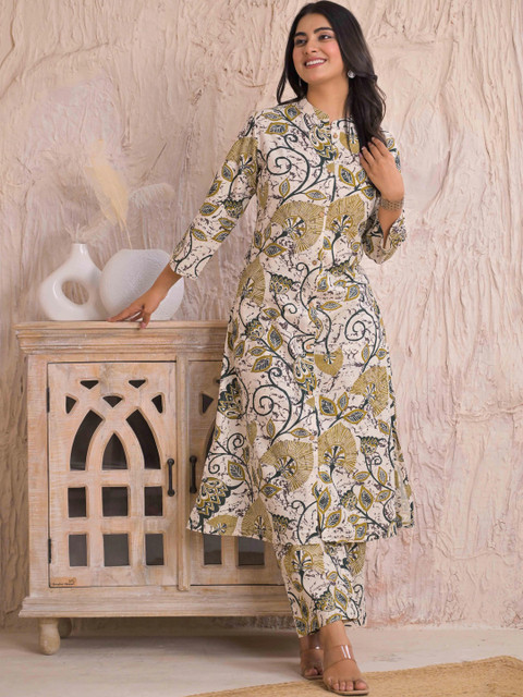 SAANWRI Women Floral Printed Indie Florals Kurta - Image 4