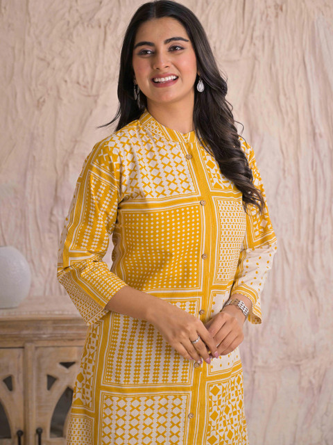 SAANWRI Women Geometric Printed Indie Prints Kurta - Image 2
