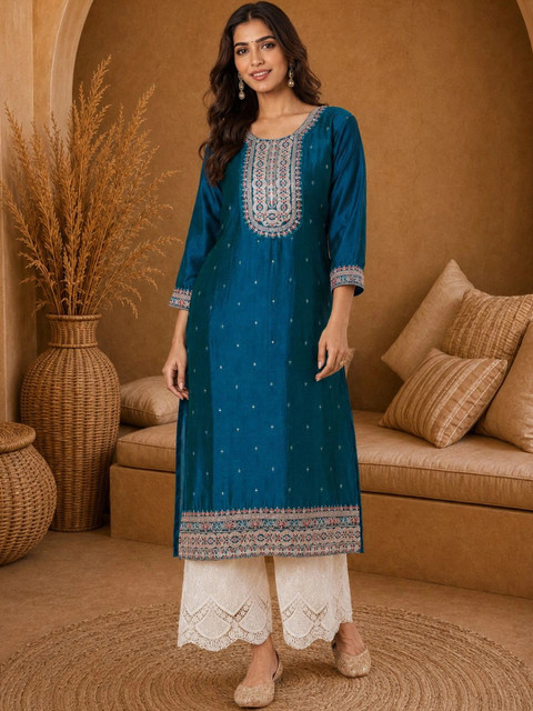 Anouk Rustic Women Embroidered Thread Work Kurta - Image 3
