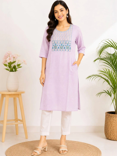 SHIFZ Women Ethnic Motifs Embroidered Thread Work Kurta