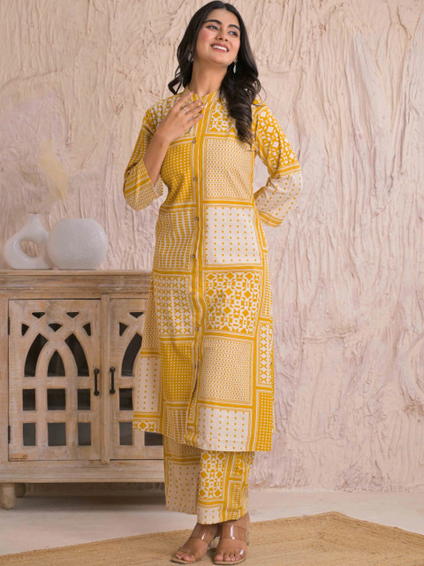 SAANWRI Women Geometric Printed Indie Prints Kurta - Image 3