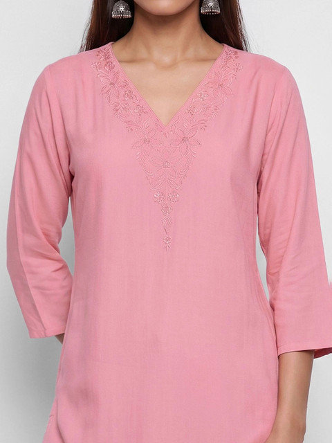 Melange by Lifestyle Women Embroidered Thread Work Kurta - Image 4
