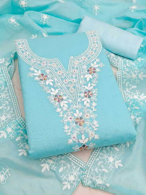 HMP Fashion Embroidered Unstitched Dress Material