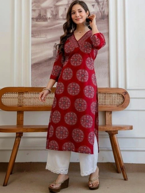 Sangria Women Ethnic Motifs Printed Kurta - Image 6