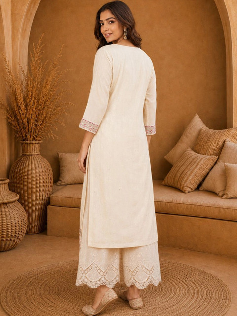 Anouk Rustic Women Ethnic Motifs Embroidered Thread Work Kurta - Image 3