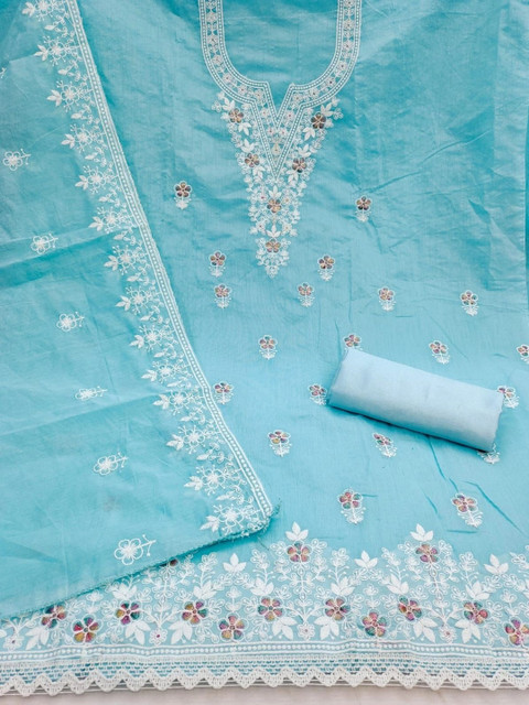 HMP Fashion Embroidered Unstitched Dress Material - Image 2